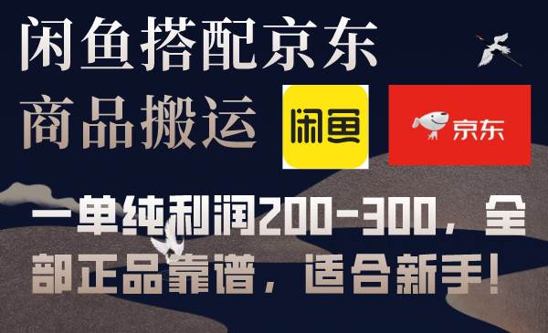 闲鱼搭配京东备份库搬运，一单纯利润200-300，全部正品靠谱，适合新手！-小二项目网
