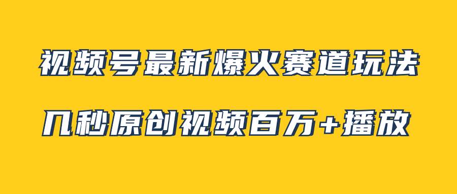 视频号最新爆火赛道玩法，几秒视频可达百万播放，小白即可操作（附素材）-小二项目网