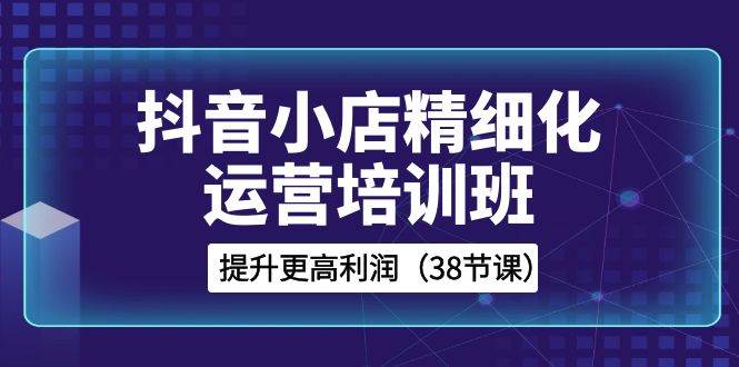 抖音小店-精细化运营培训班，提升更高利润（38节课）-小二项目网
